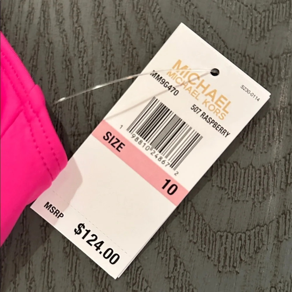 Michael Kors  Hot Pink One-Piece Swimsuit with Adjustable Straps